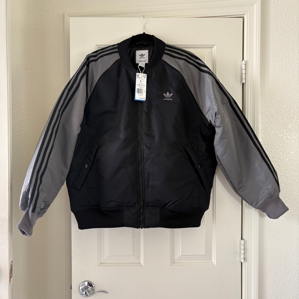 Adidas Men's Black and Gray Jacket